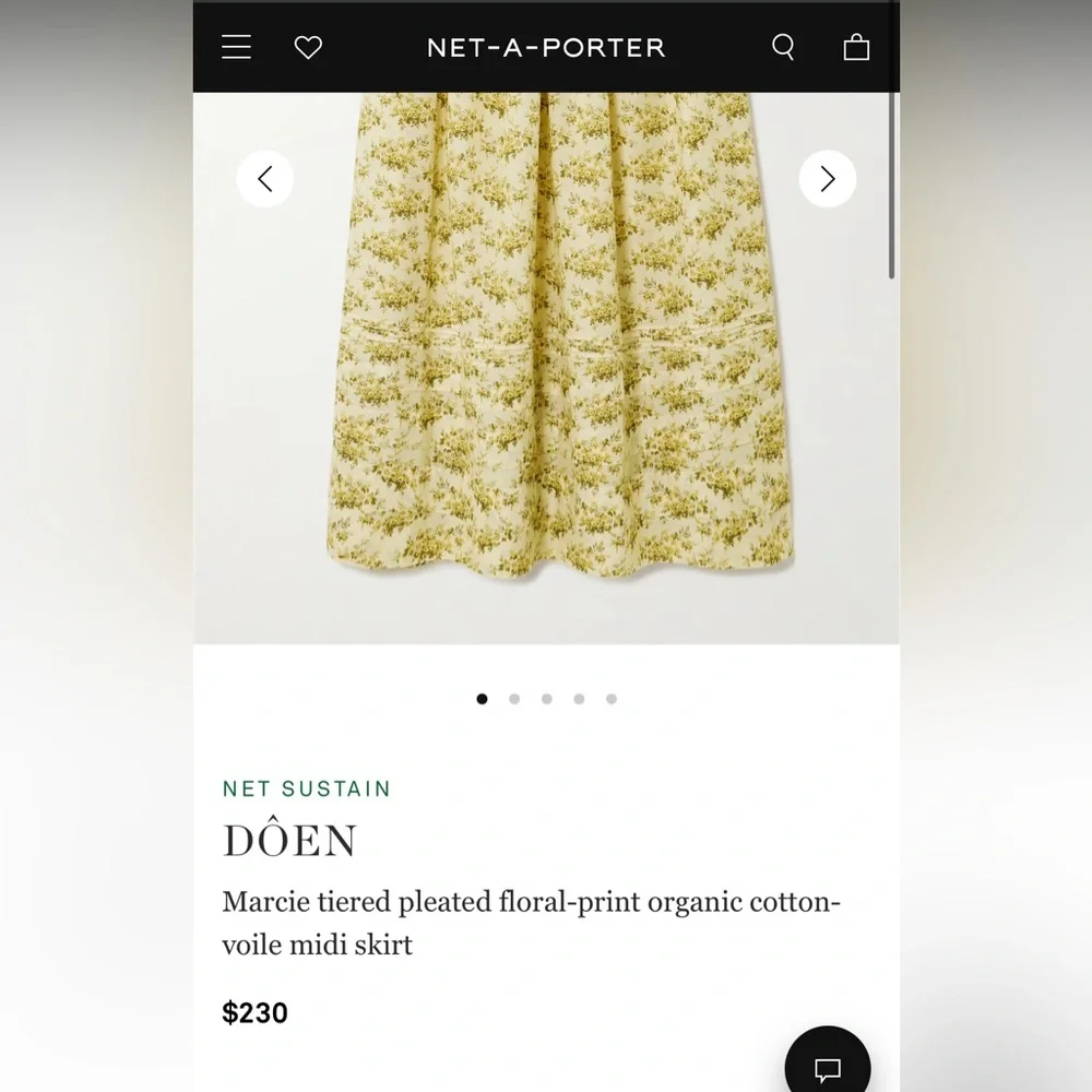 Doen Light Yellow Floral Midi Skirt - Picture 5 of 6